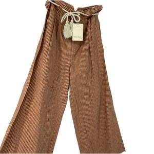 SEE U SOON BROWN WITH BLACK STRIPES CROPPED WIDE LEG ROPE BELT SIZE 4